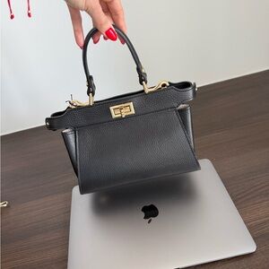 Elegant Black Leather Handbag